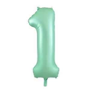 NUMBER FOIL BALLOON 86CM - PASTEL MATTE MINT 1