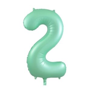 NUMBER FOIL BALLOON 86CM - PASTEL MATTE MINT 2