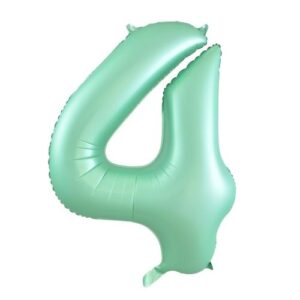 NUMBER FOIL BALLOON 86CM - PASTEL MATTE MINT 4