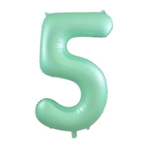 NUMBER FOIL BALLOON 86CM - PASTEL MATTE MINT 5