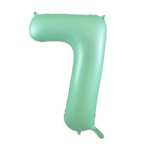 NUMBER FOIL BALLOON 86CM - PASTEL MATTE MINT 7