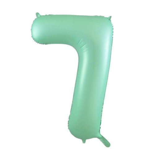 NUMBER FOIL BALLOON 86CM - PASTEL MATTE MINT 7