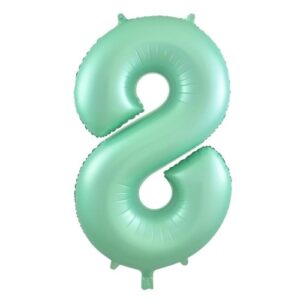 NUMBER FOIL BALLOON 86CM - PASTEL MATTE MINT 8