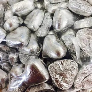 500GR SILVER CHOCOLATE HEARTS