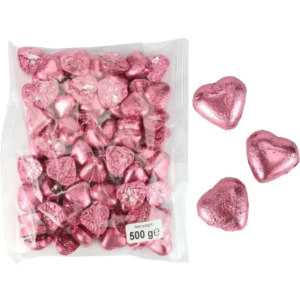 500G PINK CHOCOLATE HEARTS